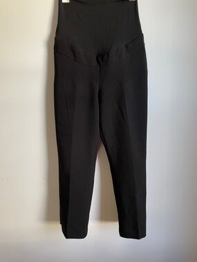 H&M Mama Maternity Sz S Belly Panel Black Woven Pants